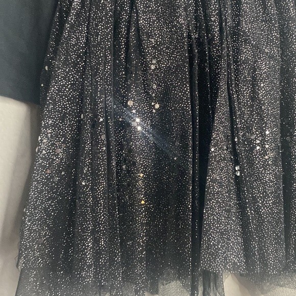 NWT Girl’s sparkle black tutu dress size Large Halloween Wednesday Goth Party - Picture 5 of 7